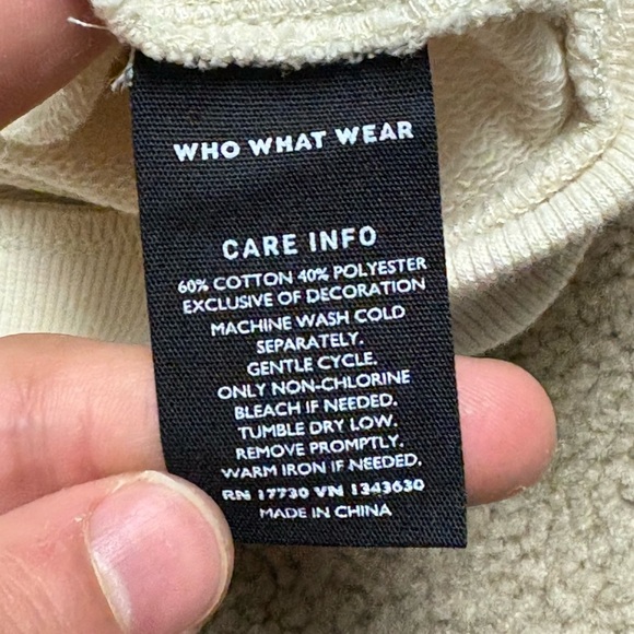 Who What Wear Womens Casual Top Beige Cotton Blend Long Sleeve Ruffles Lace 2x - Picture 5 of 9